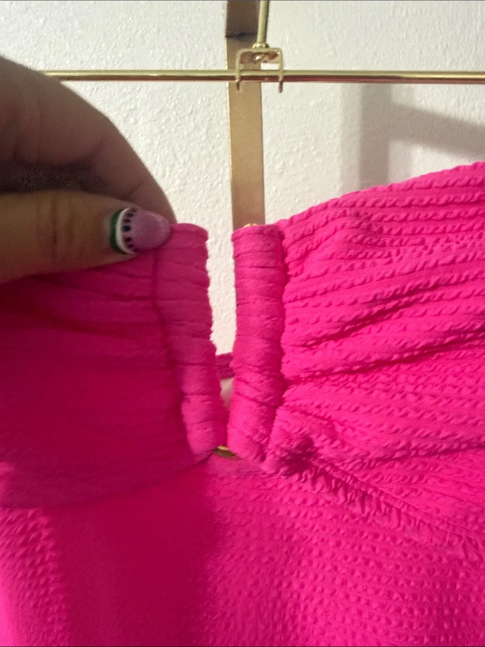 Strapless Hot Pink Textured Tankini swim Top- XL- NWT- removable straps